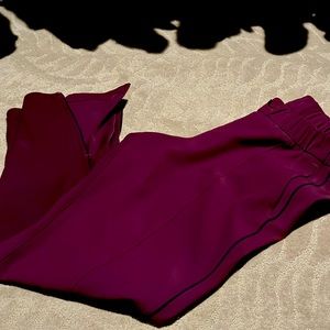 Lululemon Maroon with black pin stripe track pants